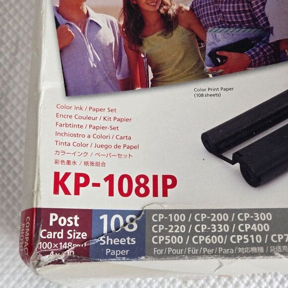 Canon KP-108IP Color Ink Cassettes Print Paper Set Post Card Size 108 Sheets - Picture 2 of 4